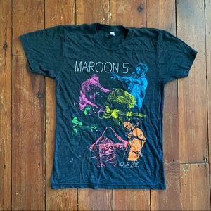 Maroon 5 Tour 2015 2-Sided Multi-Color Graphics Music Band T-Shirt Medium